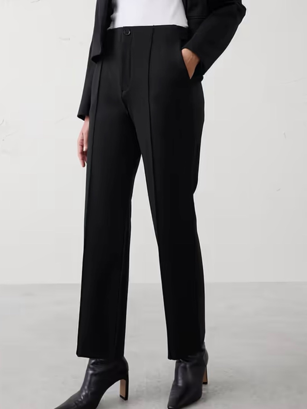 Banana Republic Womens Black Ponte Straight High-Rise Pants Size M Medium